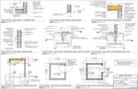 FEMA P-320 Safe Room Design Wood Frame with CMU Infill | Building